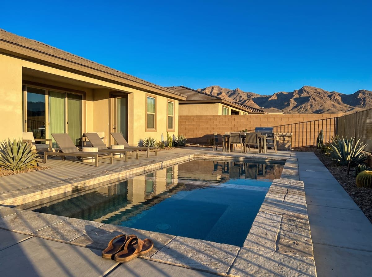 A Henderson backyard pool on a clear January day
